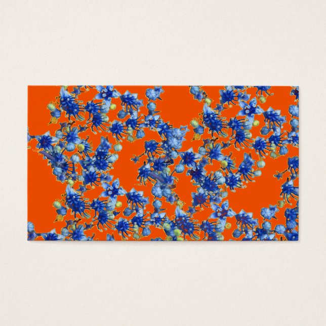 hydrangea oranje en blauw visitekaartje (Voorkant)