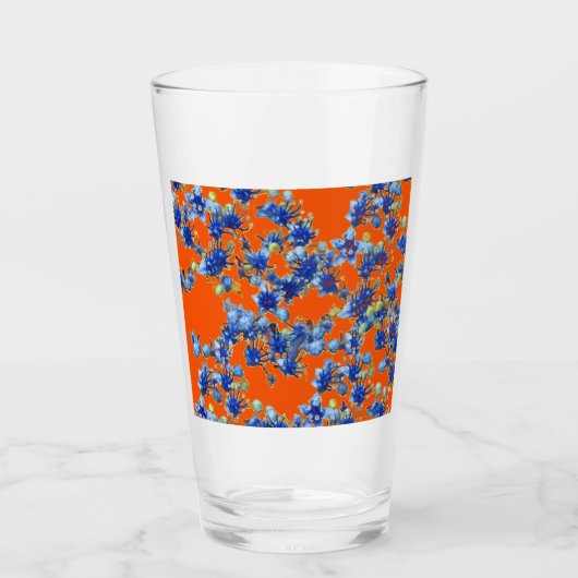 Hydrangea Oranje en Blue Glas (Voorkant)