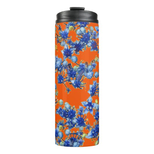 Hydrangea Oranje en Blue Thermosbeker (Voorkant)