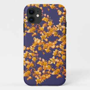 hydrangea oranje en marine iPhone 11 hoesje