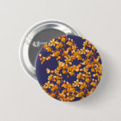 hydrangea oranje en marine ronde button 5,7 cm (Voorkant /achterkant)