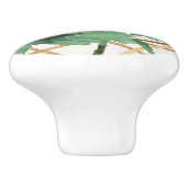 Hydrangea Paars Blue & Gold Elegant Floral Keramische Knop (Zijkant)