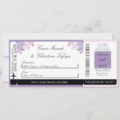 Hydrangea Paars boarding Pass Weduwen Uitnodiging (Voorkant)