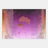 Hydrangea Paars Gold Metallic Floral Inpakpapier Vel (Voorkant)