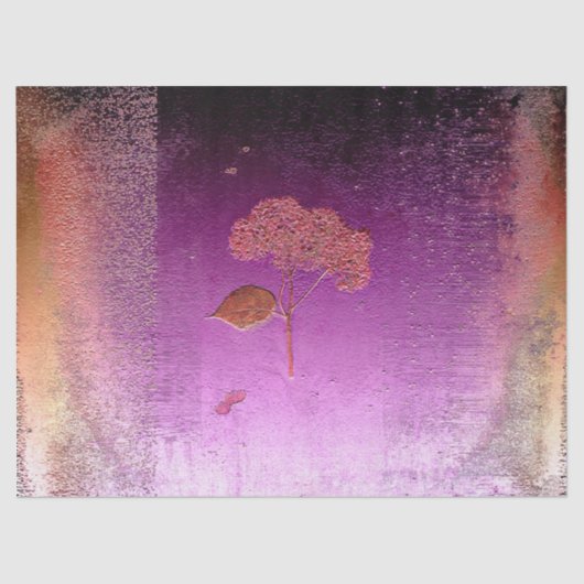 Hydrangea Paars Gold Metallic Floral Tissuepapier (Voorkant)