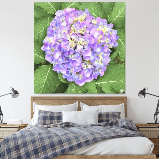 Hydrangea - Paarse - Canvas (Insitu (Slaapkamer))