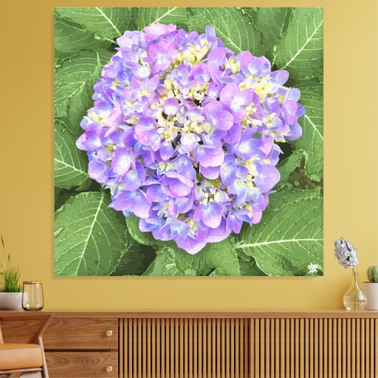 Hydrangea - Paarse - Canvas (Insitu (Woonkamer))
