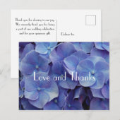 Hydrangea Paarse Dank u Briefkaart (Voorkant / Achterkant)