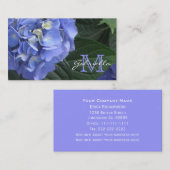 Hydrangea: Paarse monogram Visitekaartjes (Voorkant / Achterkant)