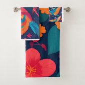 Hydrangea Pastel Kleurrijk Gepersonaliseerd Patroo Bad Handdoek (Insitu)