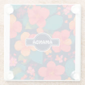 Hydrangea Pastel Kleurrijk Gepersonaliseerd Patroo Glazen Onderzetter (Achterkant)