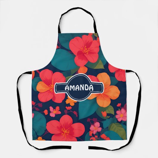 Hydrangea Pastel Kleurrijk Gepersonaliseerd Patroo Schort (Voorkant)