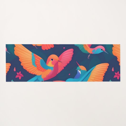 Hydrangea Pastel Kleurrijk Gepersonaliseerd Patroo Yogamat (Achterkant (horizontaal))