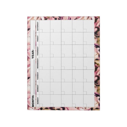 Hydrangea Pattern Blank Calendar Notitieblok (Linkerzijde)