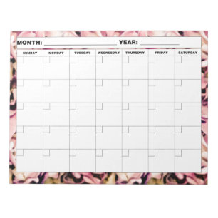 Hydrangea Pattern Blank Calendar Notitieblok