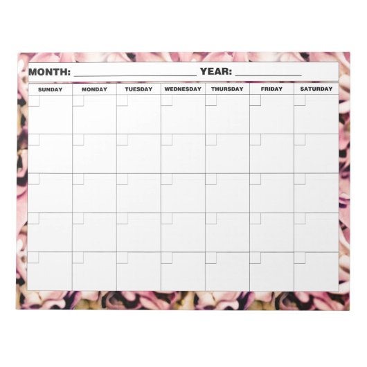 Hydrangea Pattern Blank Calendar Notitieblok (Voorkant)