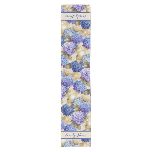 Hydrangea Pattern Short Table Runner Korte Tafelloper (Voorkant)