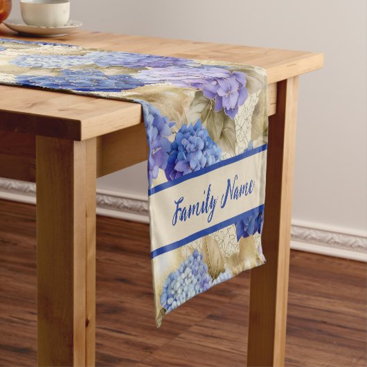Hydrangea Pattern Short Table Runner Korte Tafelloper (Voorbeeld)