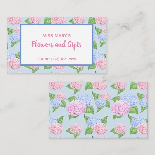 Hydrangea Pattern Visitekaartje (Voorkant / Achterkant)