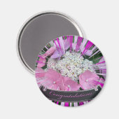 Hydrangea Pink & Blue Gefeliciteerd Magnet (Voorkant / Achterkant)