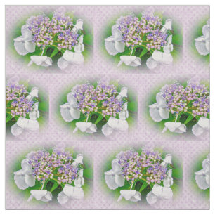 Hydrangea Pink White Paars Country Print Fabric Stof