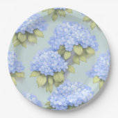 Hydrangea Plates | Duck Egg Blue Floral Party Papieren Bordje (Voorkant)