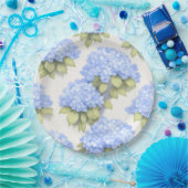 Hydrangea Plates | Elegant Ivory Blue Floral Party Papieren Bordje (Feest)