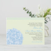 Hydrangea + Polka Dots Wedding Invitation Kaart (Staand voorkant)