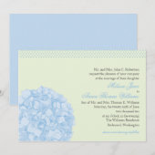 Hydrangea + Polka Dots Wedding Invitation Kaart (Voorkant / Achterkant)