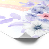 Hydrangea Rainbow Unicorn Baby shower Welkom Poster (Hoek)