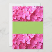 Hydrangea Rand Roze Groen Bruidsfeest Kaart (Achterkant)