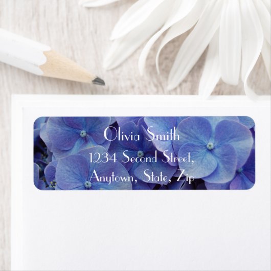 Hydrangea retouradres-label etiket (Insitu)