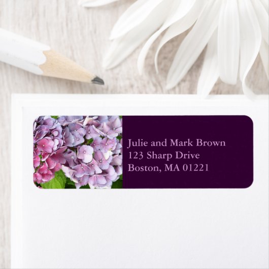 Hydrangea retouradres-label etiket (Insitu)