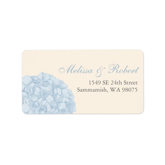 Hydrangea retouradres-label etiket (Voorkant)