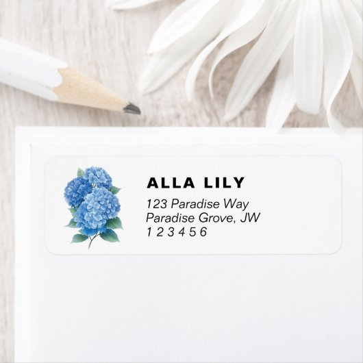 Hydrangea Return Address Labels (Insitu)