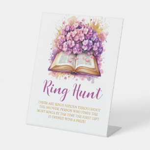 Hydrangea ringjacht vrijgezellenfeest spel reclamebord met voetstuk