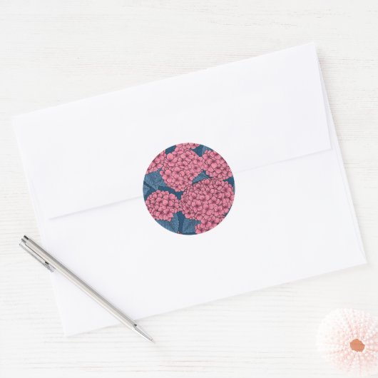 Hydrangea Ronde Sticker (Envelop)