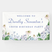 Hydrangea Roos 100th Birthday Welkom Spandoek (Horizontaal)