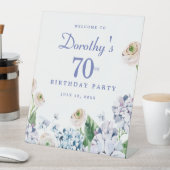 Hydrangea Roos 70e Verjaardagsfeestje Welkomstbord Reclamebord Met Voetstuk (Insitu)