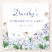 Hydrangea Roos 70th Birthday gepersonaliseerd op m Kartonnen Onderzetters (Voorkant)