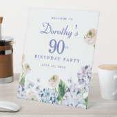 Hydrangea Roos 90e Verjaardagsfeestje Welkomstbord Reclamebord Met Voetstuk (Insitu)