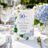 Hydrangea Roos 90ste Verjaardagsfeestje  Kaart