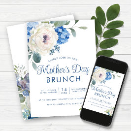 Hydrangea Roos Floral Moederdag Brunch Kaart