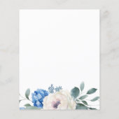 Hydrangea Roos Floral Moederdag Brunch Menu (Achterkant)