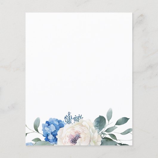 Hydrangea Roos Floral Moederdag Brunch Menu (Achterkant)