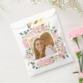 Hydrangea Roos Roze Waterverf Bloemen Foto Bedankzakje (Gezegeld)