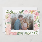 Hydrangea Roos Roze Waterverf Bloemen Foto Save The Date (Voorkant)