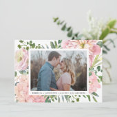 Hydrangea Roos Roze Waterverf Bloemen Foto Save The Date (Staand voorkant)