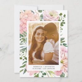 Hydrangea Roos Roze Waterverf Bloemen Foto Save The Date