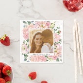 Hydrangea Roos Roze Waterverf Bloemen Foto Servet (Insitu)